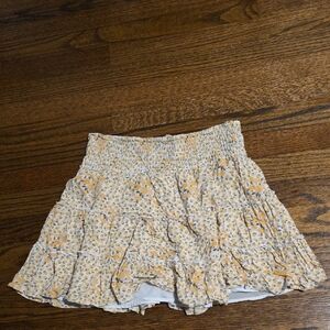 American Eagle Outfitters Yellow Floral Mini Skirt
